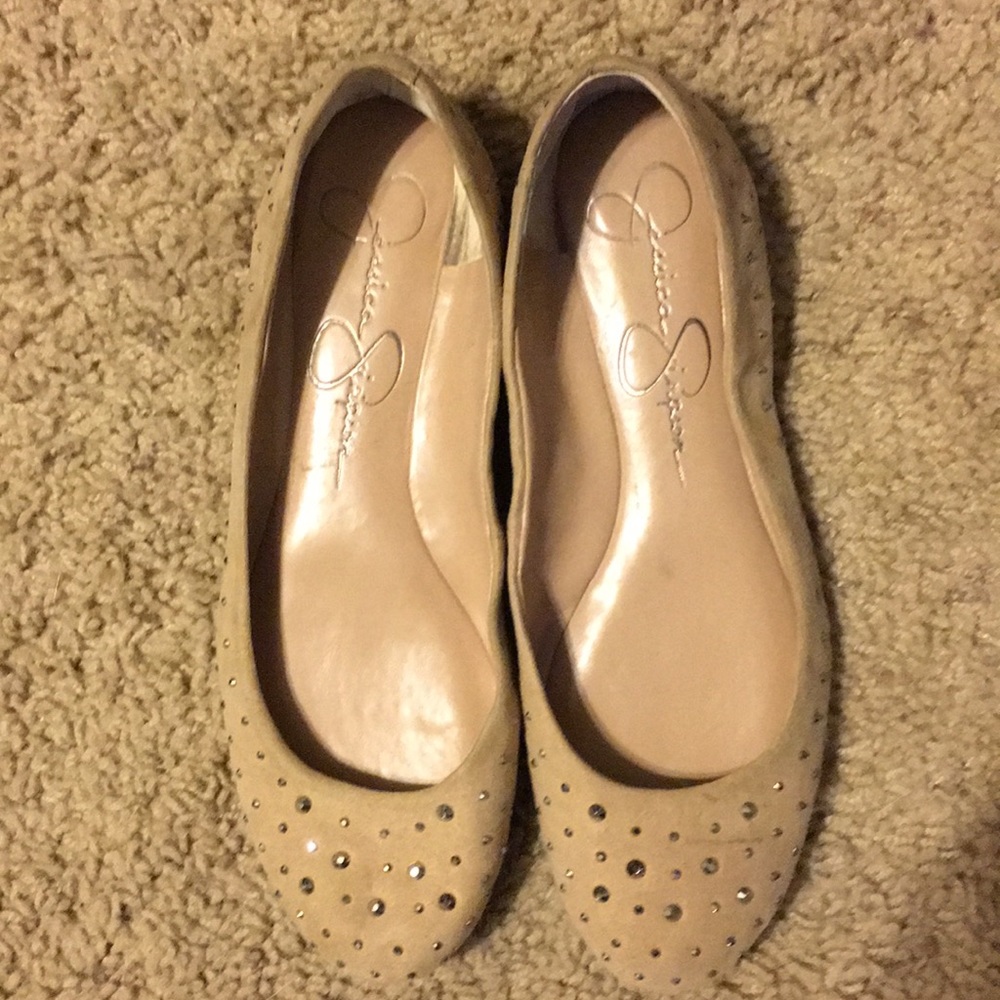 Jessica Simpson tan flats